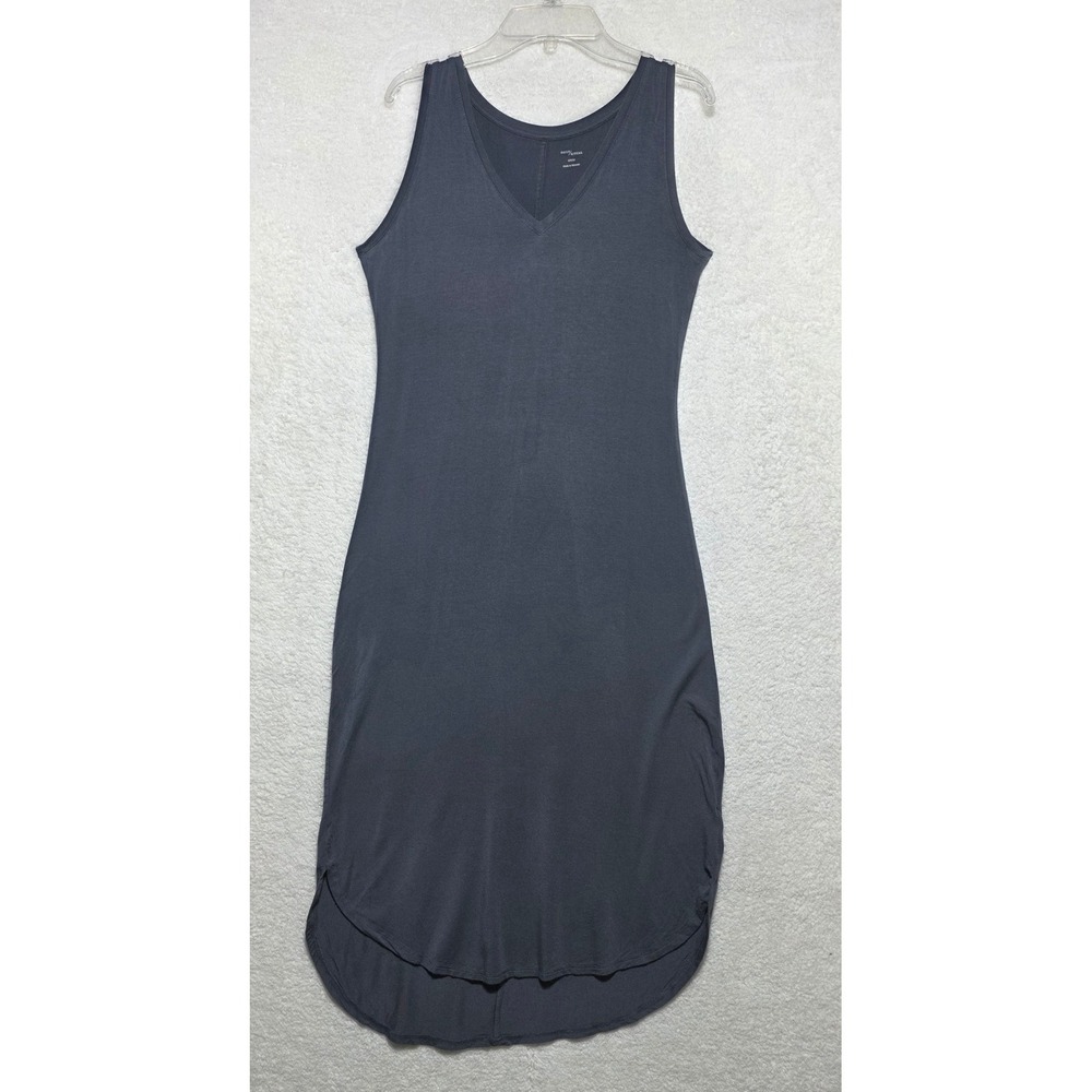 Daily Ritual Women's Dark Gray V-Neck Sleeveless High-Low Midi Dress Size S